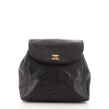 Chanel Vintage Timeless CC Round Flap Backpack Caviar Medium