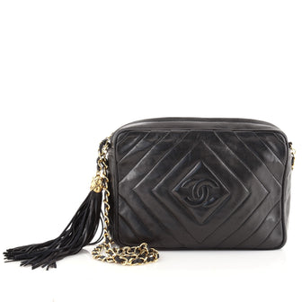 Chanel Vintage Chain Camera Bag Quilted Caviar Medium