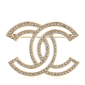 Chanel CC Cut-Out Brooch Metal with Crystals