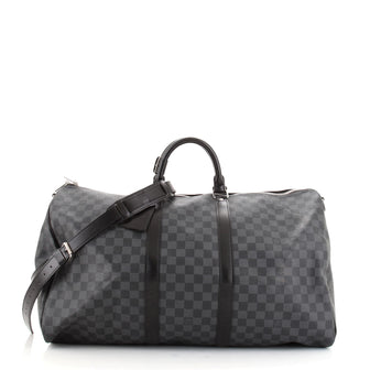 Louis Vuitton Keepall Bandouliere Bag Damier Graphite 55
