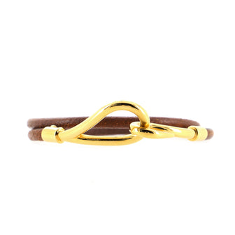 Hermes Jumbo Hook Double Tour Bracelet Leather and Metal