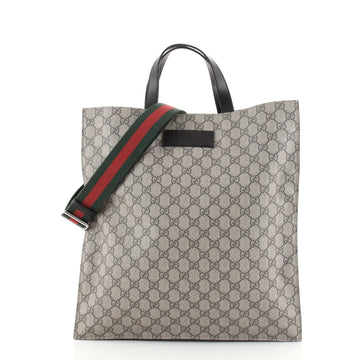 Gucci Convertible Soft Open Tote GG Coated Canvas Tall