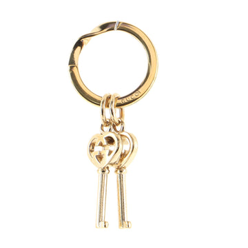 Gucci Interlocking GG Heart Double Keychain Metal
