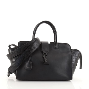 Saint Laurent Monogram Cabas Downtown Leather with Crocodile Embossed Leather Baby