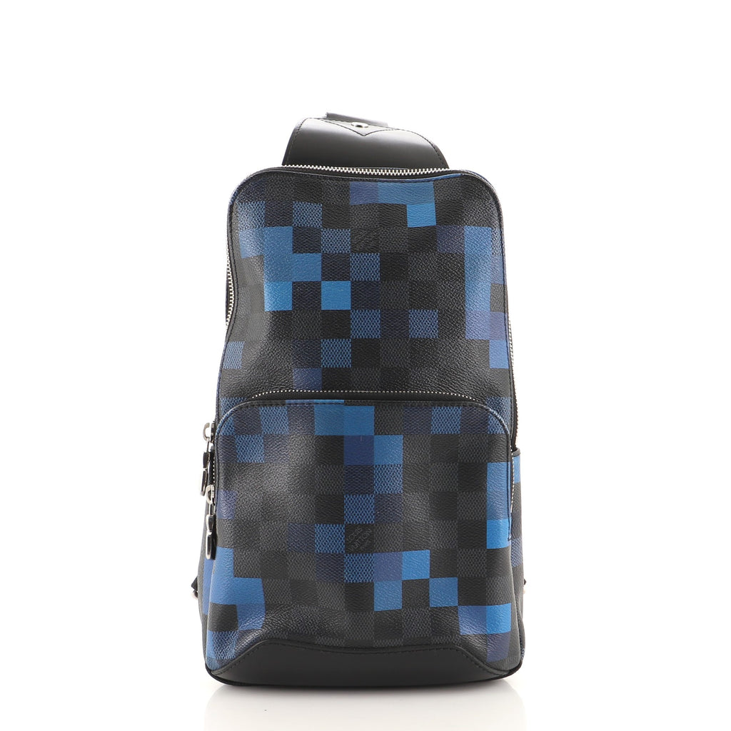 LOUIS VUITTON Damier Graphite Pixel Avenue Sling Backpack Blue