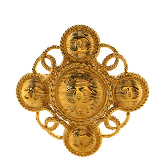 Chanel CC Cross Badge Brooch Metal