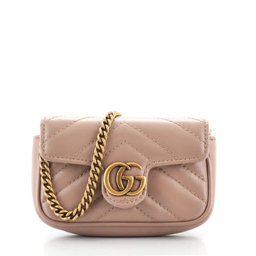 Gucci GG Marmont Coin Purse on Chain Matelasse Leather