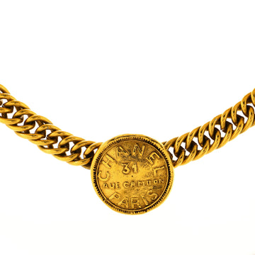 Chanel Vintage CC Medallion Chain Choker Necklace Metal