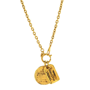 Chanel 31 Rue Cambon Tag Medallion Pendant Necklace Metal