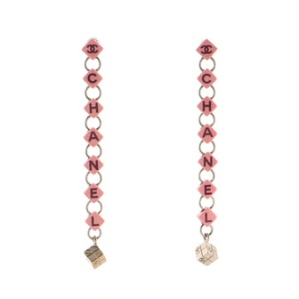 Chanel CC Letters Drop Earrings Resin and Metal