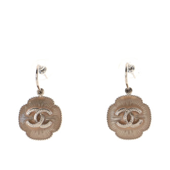 Chanel CC Clover Earrings Enamel