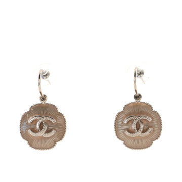 Chanel CC Clover Earrings Enamel