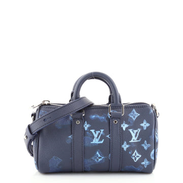 Louis Vuitton Keepall Bandouliere Bag Limited Edition Monogram Ink Watercolor Leather XS