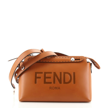 Fendi Logo By The Way Satchel Embossed Leather Small