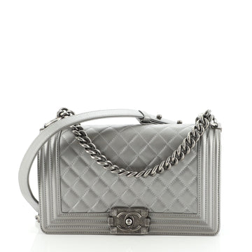 Chanel Boy Flap Bag Quilted Caviar Old Medium