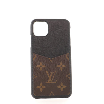 Louis Vuitton Bumper Case Leather with Monogram Canvas iPhone 11 Pro Max