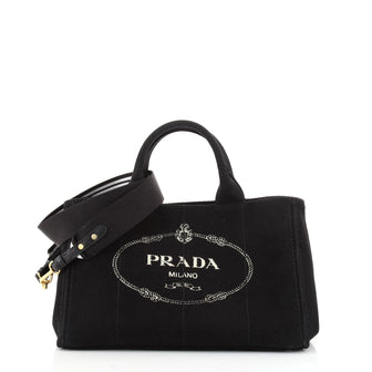 Prada Canapa Convertible Tote Canvas Medium