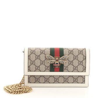 Gucci Queen Margaret Chain Wallet GG Coated Canvas Mini