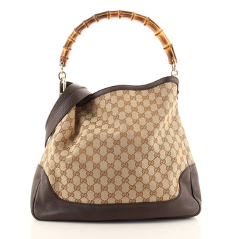 Gucci Diana Bamboo Shoulder Bag GG Canvas Medium