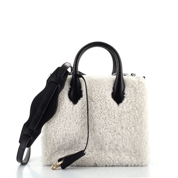 Bottega Veneta Padlock Nude Work Tote Shearling with Leather XS