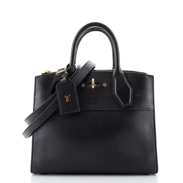 Louis Vuitton City Steamer Handbag Leather PM