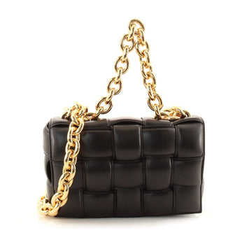 Bottega Veneta Cassette Chain Crossbody Bag Padded Maxi Intrecciato Leather