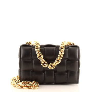 Bottega Veneta Cassette Chain Crossbody Bag Padded Maxi Intrecciato Leather
