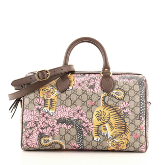 Gucci Boston Bag Bengal Print GG Coated Canvas Medium
