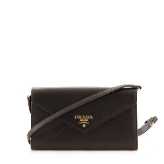 Prada Envelope Wallet on Strap Saffiano Leather