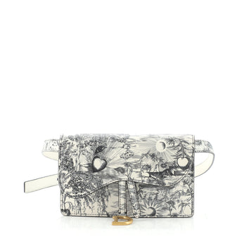 Christian Dior Saddle Rectangular Belt Bag Printed Leather