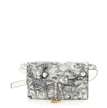 Christian Dior Saddle Rectangular Belt Bag Printed Leather