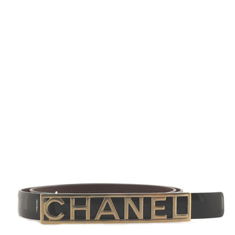 Chanel Logo Belt Patent Thin