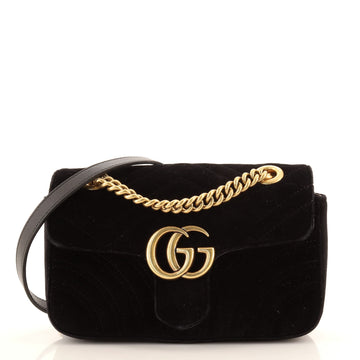 Gucci GG Marmont Flap Bag Matelasse Velvet Small