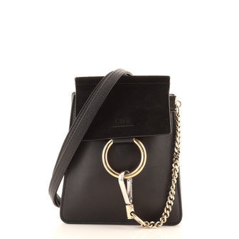 Chloe Faye Bracelet Crossbody Bag Leather and Suede Mini