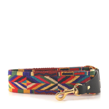 Valentino Rockstud Guitar Shoulder Strap Embroidered Canvas