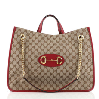 Gucci 1955 Horsebit Chain Tote GG Canvas Large