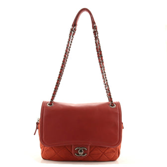 Chanel In The Mix Zip Flap Bag Quilted Iridescent Calfskin Medium