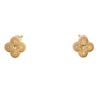 Van Cleef & Arpels Vintage Alhambra Clip-On Earrings 18K Yellow Gold