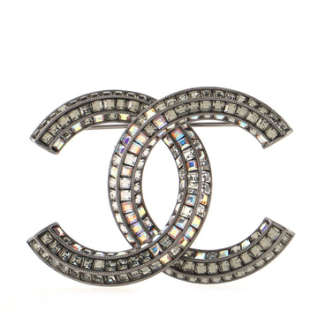Chanel CC Brooch Ruthenium and Crystals