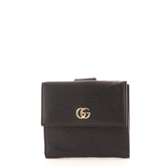 Gucci GG Marmont French Flap Wallet Leather Compact