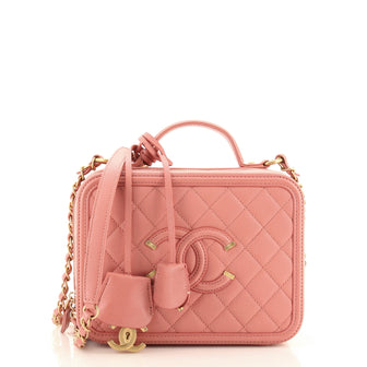 Chanel Filigree Vanity Case Quilted Caviar Medium