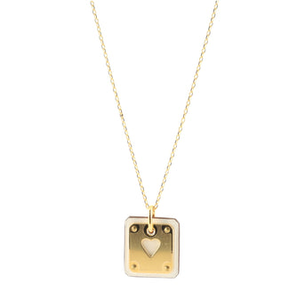 Hermes As de Coeur Pendant Necklace Metal and Leather Small