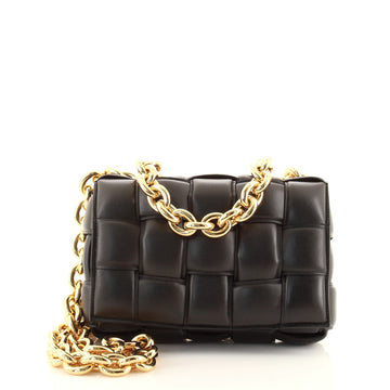 Bottega Veneta Cassette Chain Crossbody Bag Padded Maxi Intrecciato Leather