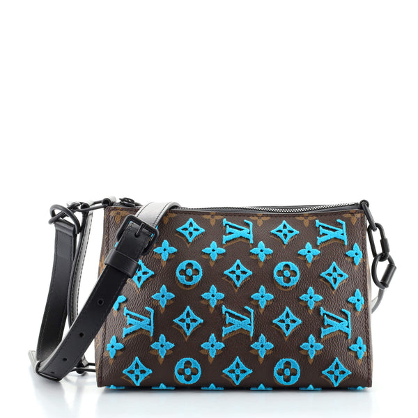 Louis Vuitton Messenger Triangle Turquoise Canvas Shoulder Bag