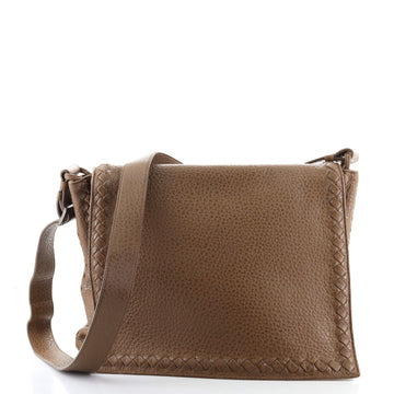 Bottega Veneta Full Flap Messenger Leather with Intrecciato Detail