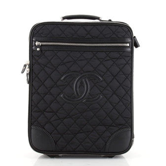 Chanel Vintage CC Rolling Trolley Quilted Nylon Medium