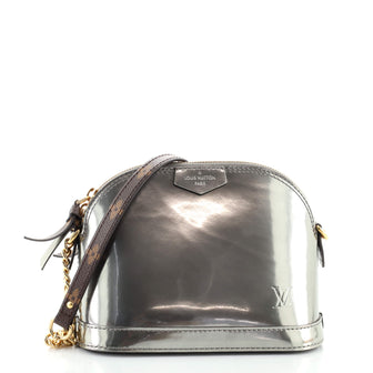 Louis Vuitton Alma Chain Handbag Vernis with Monogram Canvas Mini