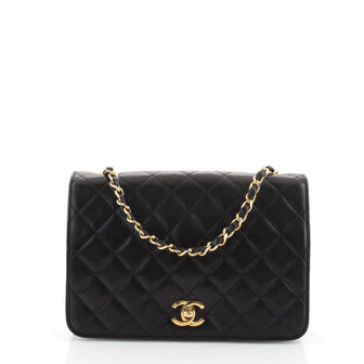 Chanel Vintage Full Flap Bag Quilted Lambskin Medium