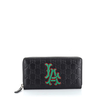 Gucci MLB Zip Around Wallet Guccissima Leather with Applique