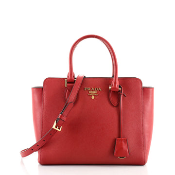 Prada Convertible Open Tote Saffiano with Soft Calf Small